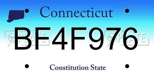 BF4F976 Connecticut License Plate