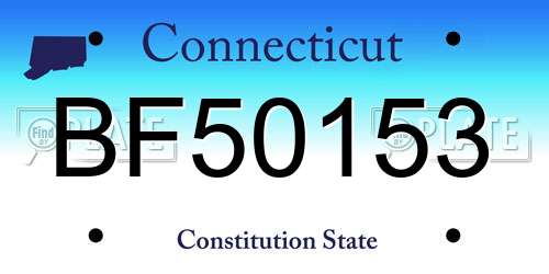 BF50153 Connecticut License Plate
