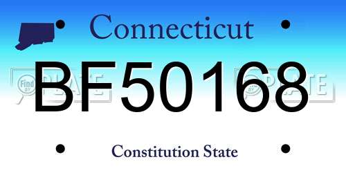 BF50168 Connecticut License Plate
