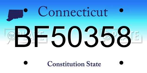BF50358 Connecticut License Plate
