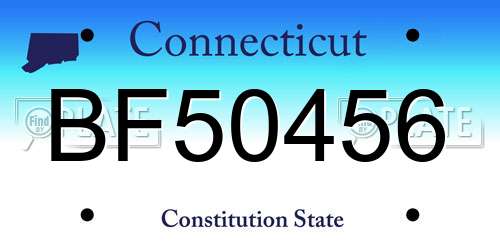BF50456 Connecticut License Plate