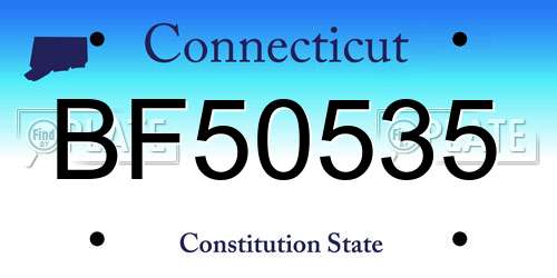 BF50535 Connecticut License Plate