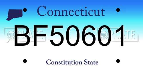 BF50601 Connecticut License Plate