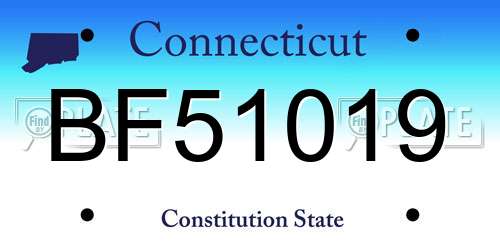 BF51019 Connecticut License Plate