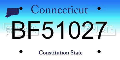BF51027 Connecticut License Plate