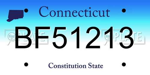 BF51213 Connecticut License Plate