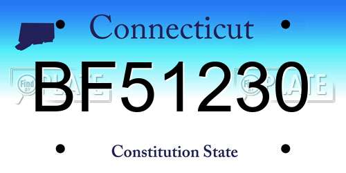 BF51230 Connecticut License Plate