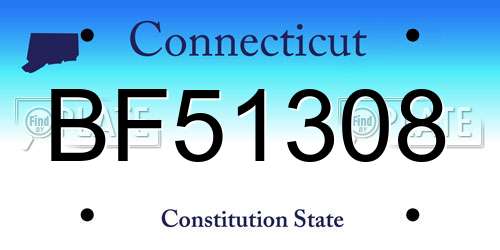 BF51308 Connecticut License Plate