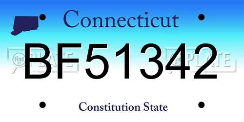 BF51342 Connecticut License Plate