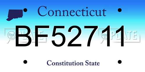 BF52711 Connecticut License Plate