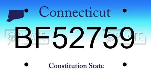 BF52759 Connecticut License Plate