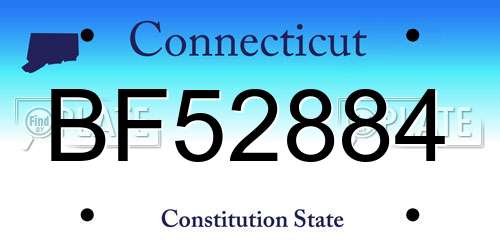BF52884 Connecticut License Plate