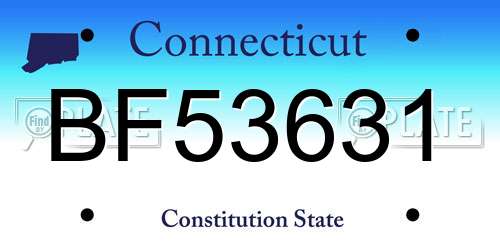 BF53631 Connecticut License Plate