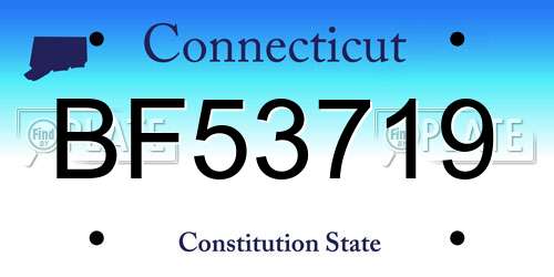 BF53719 Connecticut License Plate