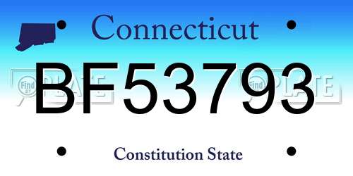 BF53793 Connecticut License Plate
