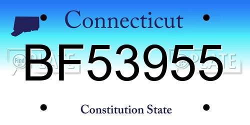 BF53955 Connecticut License Plate