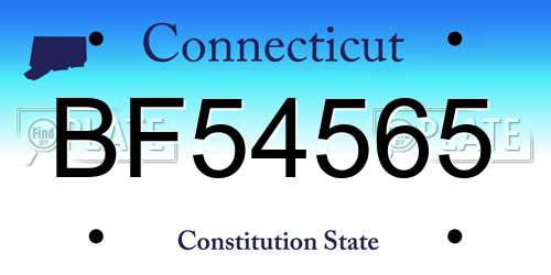 BF54565 Connecticut License Plate