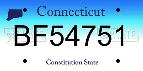 BF54751 Connecticut License Plate
