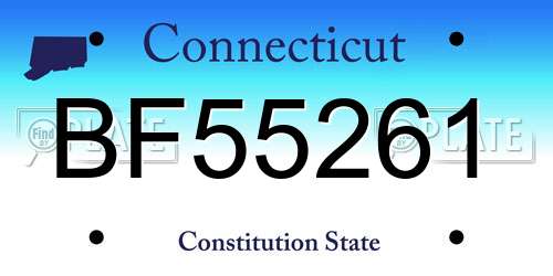 BF55261 Connecticut License Plate