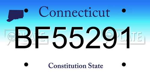 BF55291 Connecticut License Plate