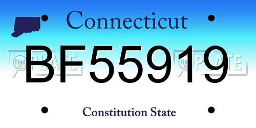 BF55919 Connecticut License Plate