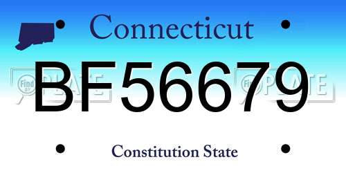 BF56679 Connecticut License Plate