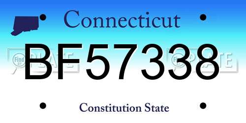 BF57338 Connecticut License Plate