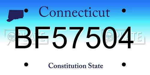 BF57504 Connecticut License Plate