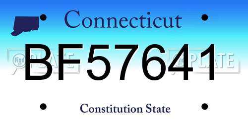 BF57641 Connecticut License Plate