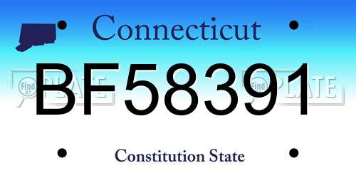 BF58391 Connecticut License Plate