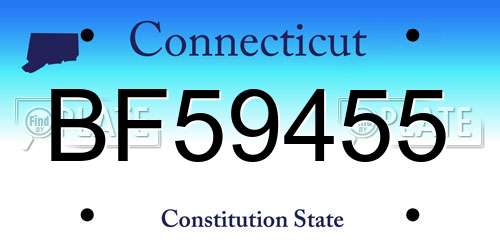 BF59455 Connecticut License Plate