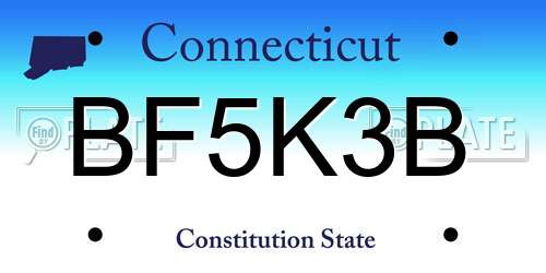 BF5K3B Connecticut License Plate