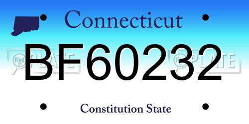 BF60232 Connecticut License Plate
