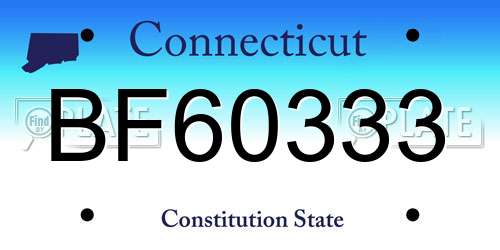 BF60333 Connecticut License Plate