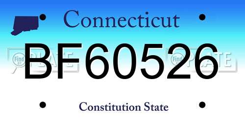 BF60526 Connecticut License Plate