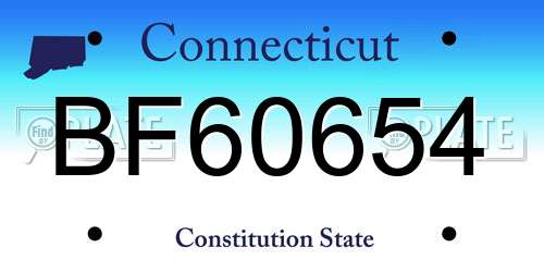BF60654 Connecticut License Plate