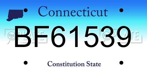 BF61539 Connecticut License Plate