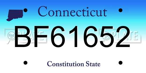 BF61652 Connecticut License Plate
