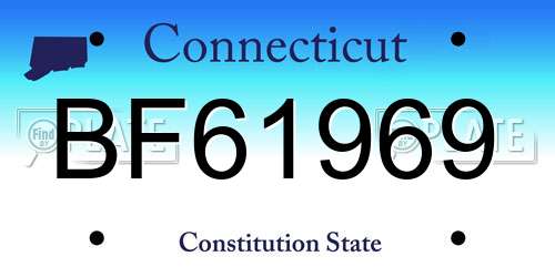 BF61969 Connecticut License Plate