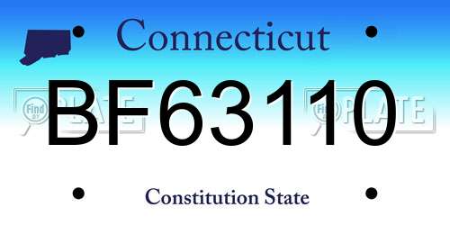 BF63110 Connecticut License Plate