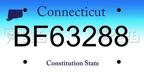 BF63288 Connecticut License Plate