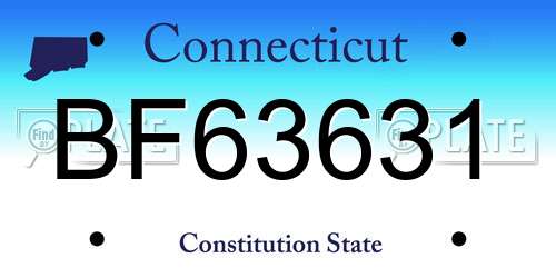 BF63631 Connecticut License Plate