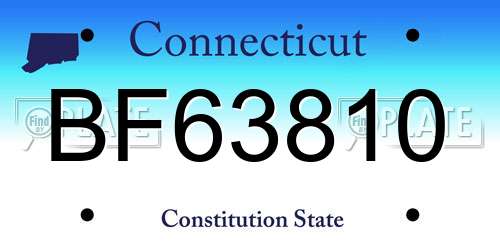 BF63810 Connecticut License Plate
