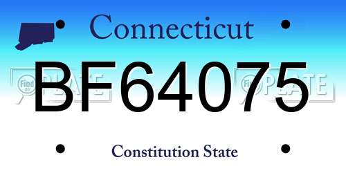 BF64075 Connecticut License Plate