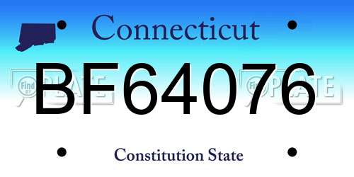 BF64076 Connecticut License Plate