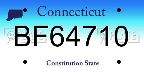 BF64710 Connecticut License Plate