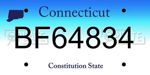 BF64834 Connecticut License Plate