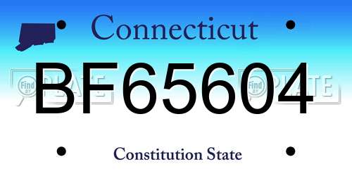 BF65604 Connecticut License Plate