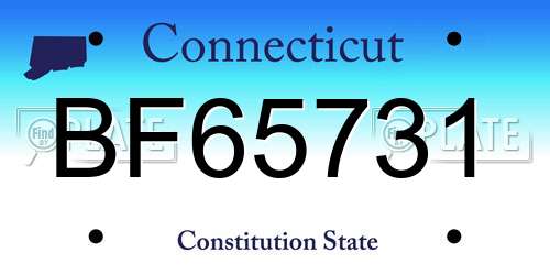 BF65731 Connecticut License Plate