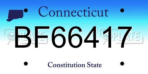 BF66417 Connecticut License Plate